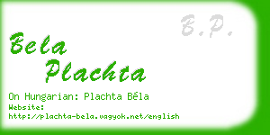 bela plachta business card